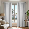 Deconovo Blackout Curtains, Thermal Insulated, W52 x L108 2 Panels, Back Tab, Machine Washable, Room-Darkening Drapes for Bedroom/Living Room Greyish White