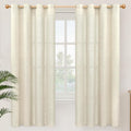YoungsTex 72 Inch Length Beige Linen Curtains 2 Panels for Living Room, Light Filtering Drapes Semi Sheer with Grommet Rustic Privacy for Country Bedroom, 52 X 72 Inch