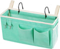 Loghot Bedside Caddy/Bedside Storage Bag Hanging Organizer for Bunk and Hospital Beds,Dorm Rooms Bed Rails,Can be Placed Glasses,Books,Mobile Phones,Keys (Green)