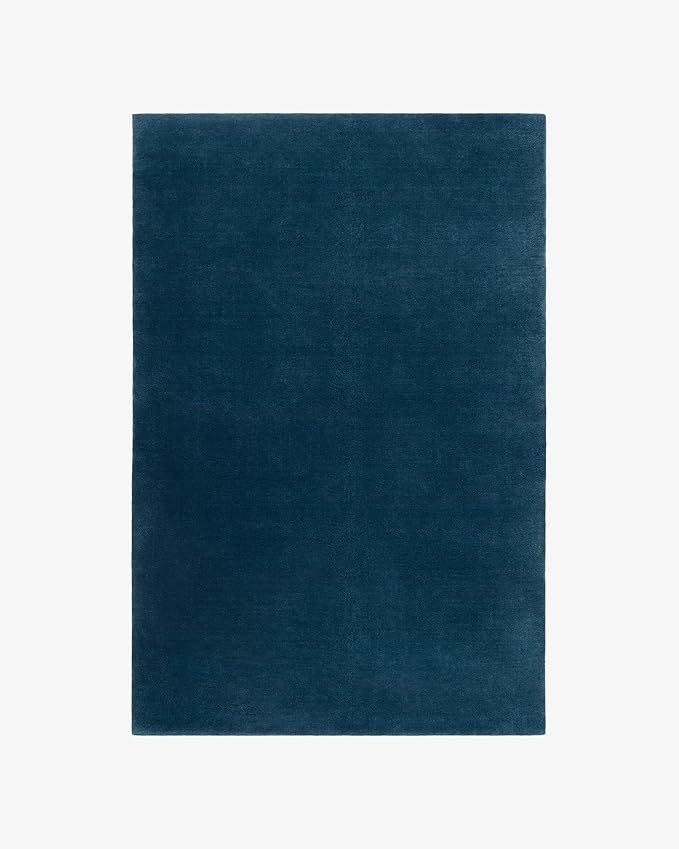 Hand-Tufted Wool Runner Area Rug – Soft Premium Wool Carpet for Living Room, Bedroom & Home Décor – 3X16 ft| Deep Blue – Durable, Non-Slip Backing, Handcrafted Rug
