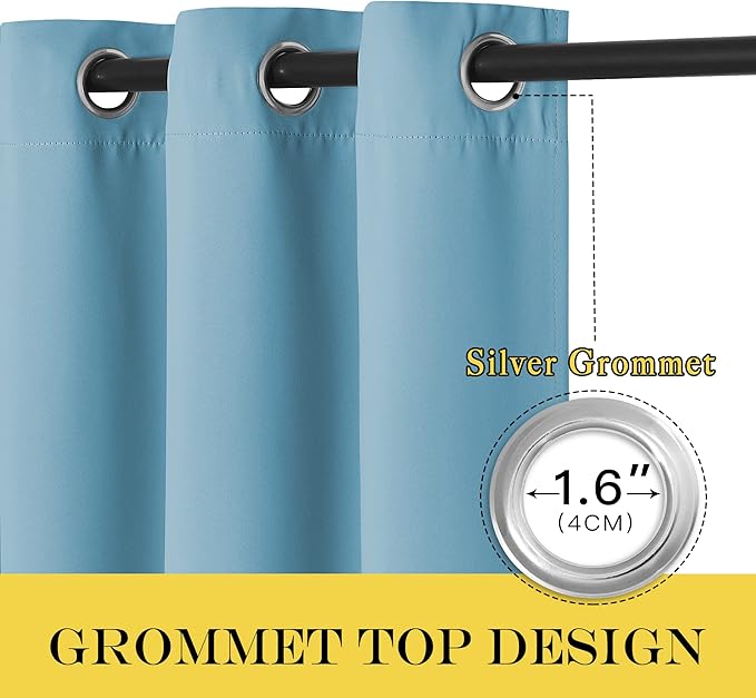 NICETOWN 108 inches Long Patio Door Curtain - Thermal Insulated Panels Solid Grommet Energy Saving Over Sizes Drapery (Teal Blue, 100 inches Wide, 1 Piece)