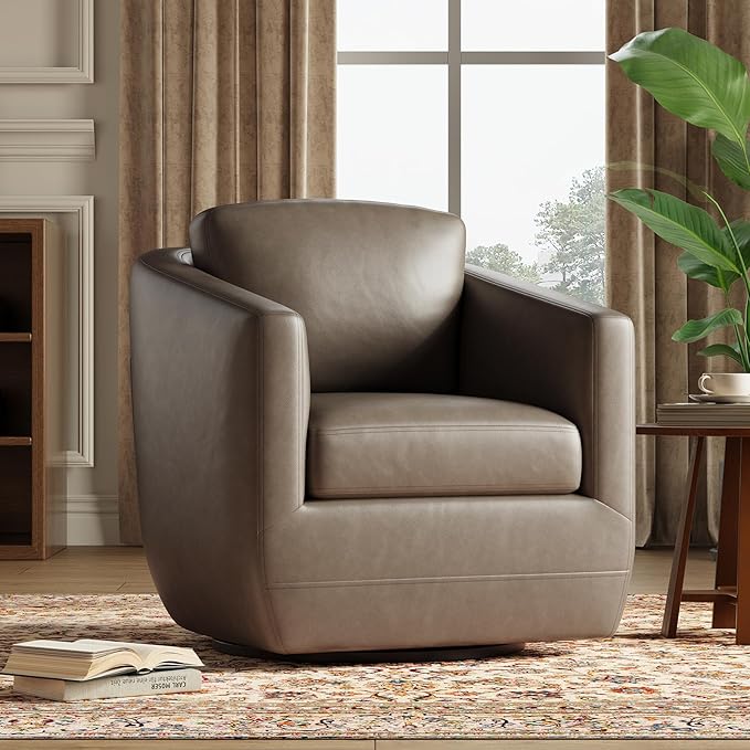 360° Swivel Accent Chair Set of 2 with Pillow - Comfy Living Room Armchair No-Sag Foam & Sturdy Metal Base, Fully Assembled Swivel Accent Single Sofa for Bedroom Living Room, Office, Wolf Grey