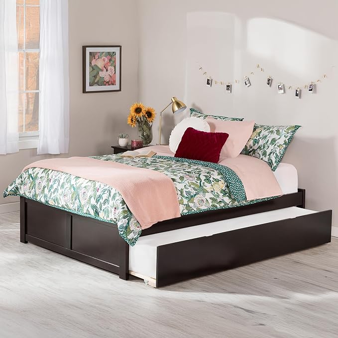 AFI Concord Full Size Platform Bed with Footboard & Twin Trundle in Espresso