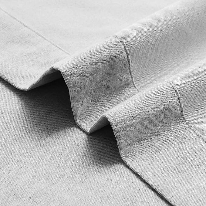 Macochico Extra Wide 100% Blackout Chenille Curtains 100" Wx102 L Thermal Curtains for Sliding Door Room Divider Living Room Bedroom Hotel Apricot Grey Blackout Curtains Grommet with Tieback 1 Panel