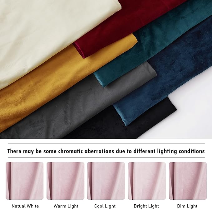 RYB Home Pink Velvet Curtains 96 inches - Blackout Curtains for Living Room, Thermal Insulated Noise Reducing Panels Soft Luxury Window Decor for Bedroom, Blush Pink, W52 x L96 inches, 2 Panels
