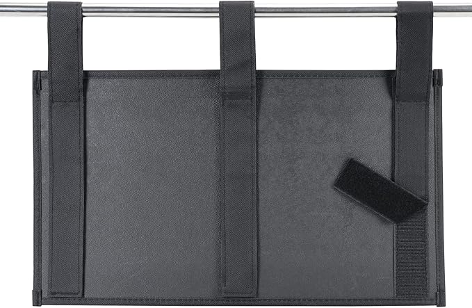 Zafit Hanging Bedside Caddy, Bedside Storage Organizer for Magazine, Phone, Remote control (5 Pockets-Black)