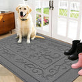 FONEYI Indoor Door Mat 32" x 40", Dirt Trapper Door Mats Non-Slip Entryway Rugs Washable, Absorbent Resist Dirt Welcome Mat, Low Profile Inside Floor Mats for Front Back Door and Entryway, Grey