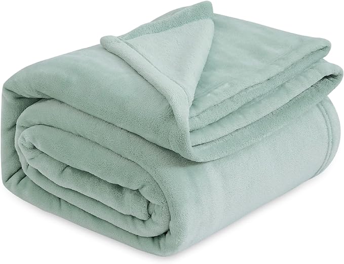 Bedsure GentleSoft Sage Green Fleece Blanket King Size - 280GSM Soft Lightweight Plush Cozy Blankets for Bed, Sofa, Couch, Travel, Camping