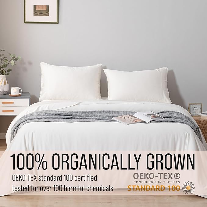 Bella Coterie Luxury Bamboo Viscose Split King Size Sheet Set | 2 Fitted Sheets for Sleep Number & Adjustable Beds | 100% Organically Grown | Cooling & Ultra Soft | 18” Deep Pocket [Ivory]