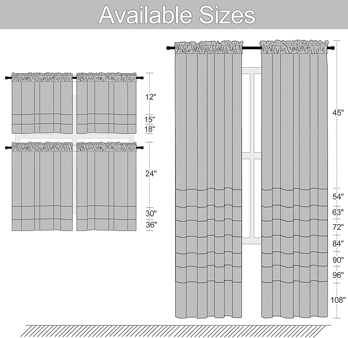 Light Blue Draperies Curtains for Kids Room,Small Window Treatment Thermal Insulated Room Darkening Rod Pocket Top Curtain Panels for Kitchen(Set of 2,42 by 45 inches)