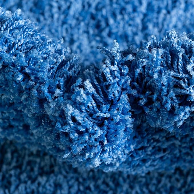 Unique Loom Solid Shag Collection Area Rug (6' 1" x 9' Rectangle, Periwinkle Blue)