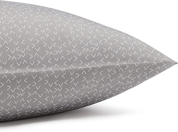 Amazon Basics Lightweight Super Soft Easy Care Wrinkle Free Microfiber 3 Piece Bed Sheet Set with 14-Inch Deep Pockets, Twin, Gray Arrows, Printed, Kids, Men & Women Bedding (Pack of 4)