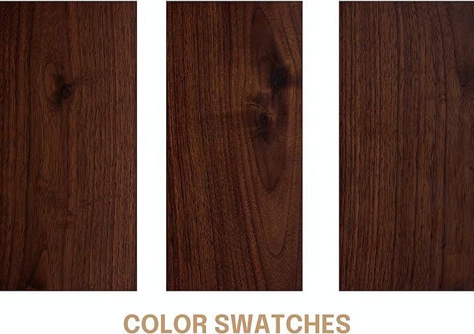 NTC Lupin Wooden Bed Frame with Headboard, Crafted from Walnut, Rubber Wood with Silent Slats and Wood Central Supports, 1000 Lb Capacity, Effortless Assembly, King - Dark Walnut