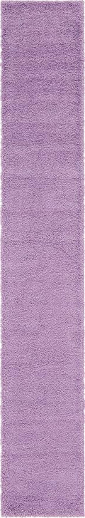 Unique Loom Solid Shag Collection Area Rug (2' 6" x 16' 5" Runner, Lilac)