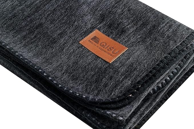 QISU Alpaca Wool Blanket Throw | Large, Beautiful, Warm, Solid | 85 x 65 inches | Ultra-Soft, Hypoallergenic and Breathable | Non-Itchy or Scratchy Fabric (Dark Grey Solid)