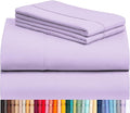 LuxClub 4 PC Queen Sheet Set, Deep Pockets Wrinkle Free Cooling Bed Sheets Hotel Bedding for Women, Men, Includes 1 Fitted Sheet, 1 Flat Sheet and 2 Pillowcases-Silky Soft Lavender