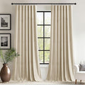 StangH Beige Nursery Bedroom Curtains Extra Wide 60 inches Velvet Doorway Curtains Thermal Insulated Privacy Assured Panels for Dining Living Room/Patio Sliding Door, W62 x L90, 2 Panels