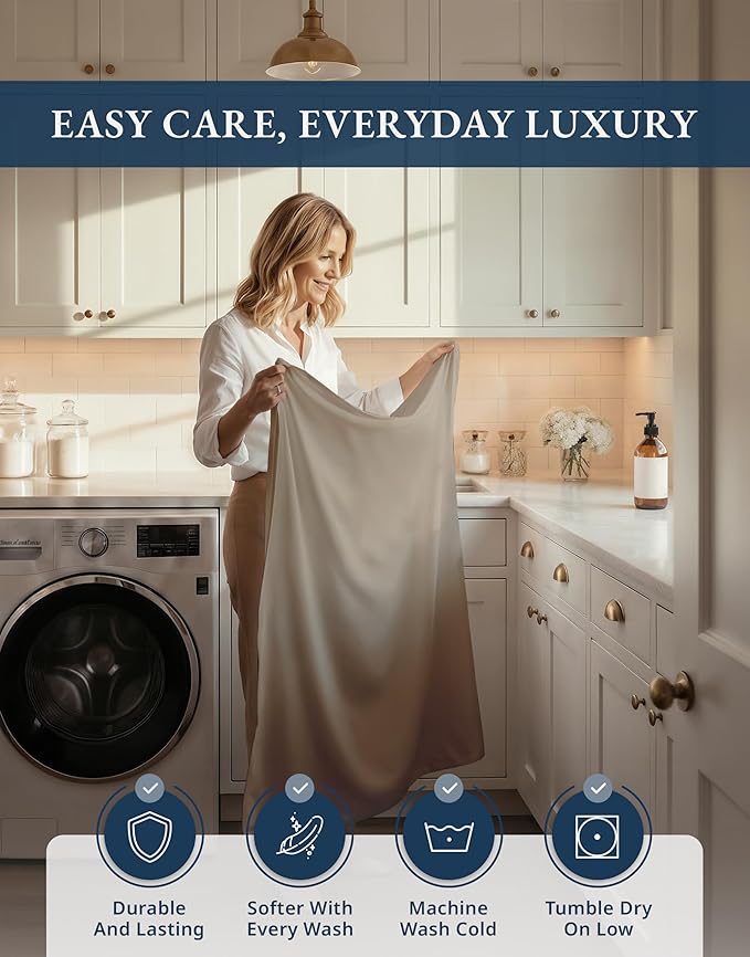 LANE LINEN 100% Egyptian Cotton Full Size Bed Sheets - 1000 Thread Count, Machine Washable Naturally Temperature regulating Sustaibable No Pill Fade Resistant Full Size Sheets Set Cotton- Taupe