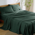Bedsure King Size Sheets Set, Cooling Sheets for Hot Sleepers, Rayon Derived from Bamboo, Breathable & Soft, Deep Pocket Up to 16 Inches, Hotel Luxury Silky Bedding, Forest Green