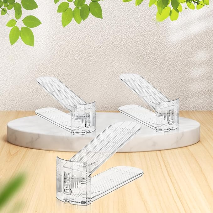 Shoe Slots Organizer for Closet,12PACK Shoe Stacker Shoe Rack Organizer for Closet Space Saver Storage Shoe Holder Organization(Transparent)