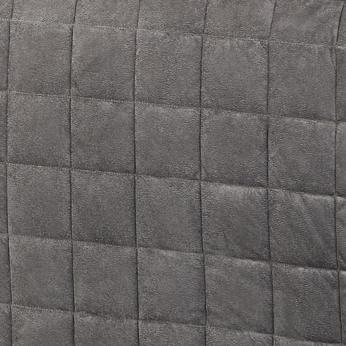 Camden Luxury Bedding | Charcoal Gray Color | Fitted Hollywood Daybed Bedding | Faux Suede Box Quilted Design | 5 Piece Set Includes Extra Long Hollywood Cover, 2 Bolster Shams, & 2 Bolster Pillows