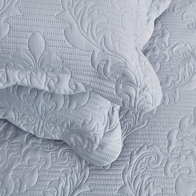 CHIXIN Microfiber Standard Pillow Shams Set of 2 - Decorative Pillow Covers - Light Grey - Size (20" x 26")