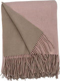 Alashan Cashmere Blend Double Faced Throw-Super Soft and Luxe Fabric- Perfect for Cozy Nights! 95% Merino Wool/5% Cashmere, 50" x 70", Great Gift Item. (Bisque & Pink Sand)