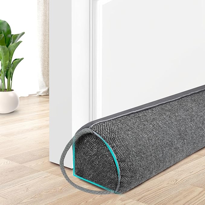 TORRAMI Under Door Draft Stoppers 36 Inch, Heavy Triangle Stop Draft Block Cold Air/Wind/Breeze Noise Blocker Door Sweeps Weather Stripping Bottom Seal Dark Gray