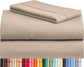 LuxClub 3 PC Twin XL Sheet Set, Deep Pockets Wrinkle Free Cooling Bed Sheets Hotel Bedding for Women, Men, Kids & Teens, Includes 1 Fitted Sheet, 1 Flat Sheet and 1 Pillowcase-Silky Soft Light Khaki