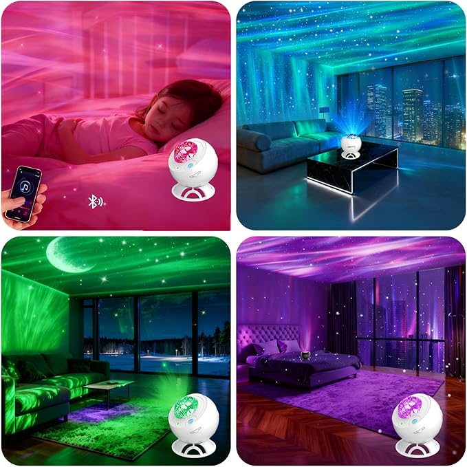Star Projector,Moon Light,16-Color Aurora Projector Galaxy Projector,Supports USB Storage and Playback,Suitable for Children's bedrooms,Living Room Decoration,Christmas Gifts for Teenagers