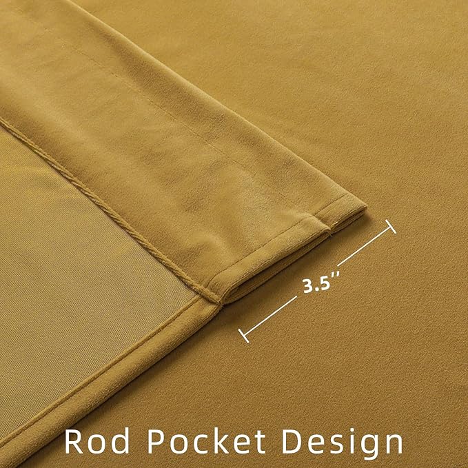 Joydeco Customized Curtains, Super Soft Velvet Curtains for Bedroom and Living Room, Heavy Duty Luxury Thermal Insulated Golden Brown Velvet Curtains Rod Pocket 1 Panel, Custom Size