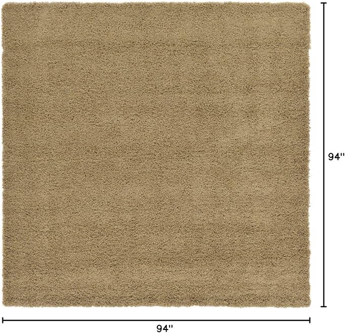 Unique Loom Solid Shag Collection Area Rug (7' 10" Square, Sandy Brown)