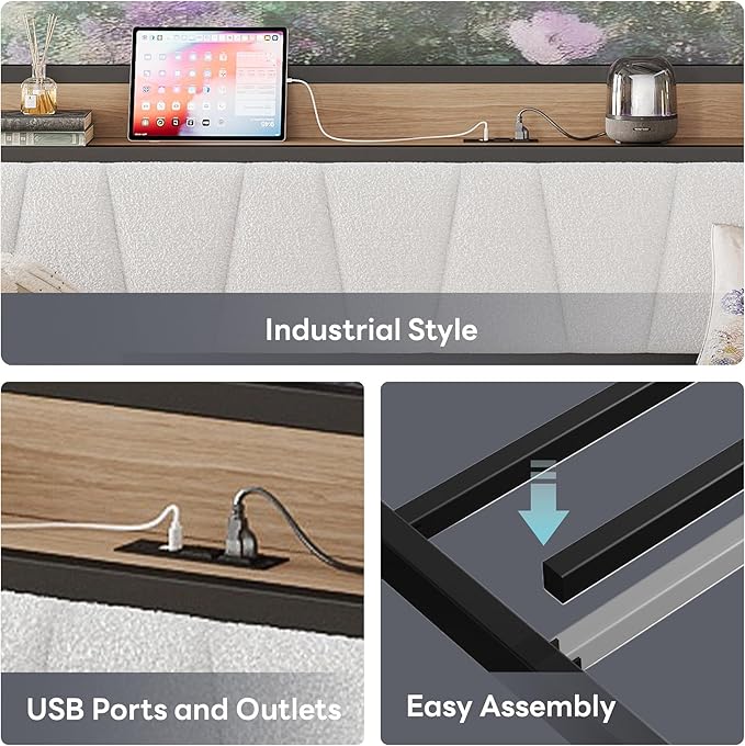 LIKIMIO Daybed with Trundle Bed, Twin Bed Frame with Storage Headboard and Charging Station, Sofa Day Bed with Strong Supports for Living Room, Bedroom, and Guest Room, Cream