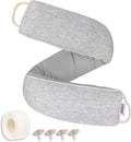 TORRAMI 38" Door Draft Stopper Under Bottom Insulation Noise Air Stopper 2.2LB,Draft Stopper Guard Seal for Doors and Windows - Light Gray