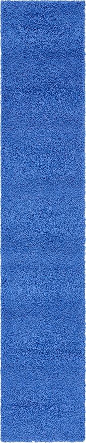 Unique Loom Solid Shag Collection Area Rug (2' 6" x 13' 1" Runner, Periwinkle Blue)