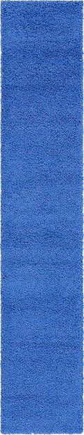 Unique Loom Solid Shag Collection Area Rug (2' 6" x 13' 1" Runner, Periwinkle Blue)