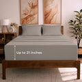 Mellanni King Sheet Set - 6-Piece Iconic Collection Bedding, (Including 4 Pillowcases), 21-Inch Extra Deep Pocket, Easy Care, Ultra Soft, Cooling Sheets, Brushed Microfiber - Tan