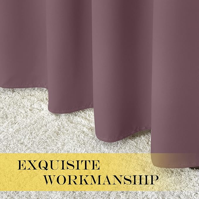 NICETOWN Blackout Curtains for Sliding Glass Door Room Divider Noise Reduce Curtain Panel Portable Window Screen Sliding Partition, W100 x L102 inches, 1 Panel, Dry Rose
