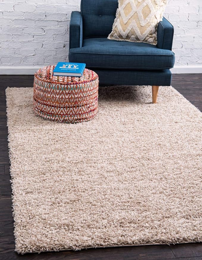 Unique Loom Solid Shag Collection Area Rug (2' 2" x 3' 1" Rectangle, Taupe)