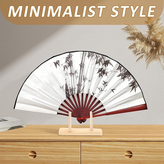 IMIKEYA Wood Folding Fans Stand Japanese Fan Holders Folding Handy Fans Display Holder Decorative Hand Fan Bases for Home Store