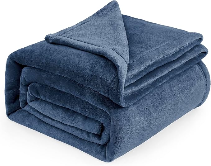 Bedsure GentleSoft Fleece Bed Blankets Full Size Mineral Blue - Soft Lightweight Plush Fuzzy Cozy Luxury Blanket Microfiber, 84x90 inches