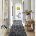 Ophanie 2x8 Runner Rug for Hallway, Upgrade Non-Slip Fluffy Soft Bedside Rugs, Bedroom Living Room Grey Shaggy Gray Carpet for Kids Girls Boys Dorm Nursery Home Decor Aesthetic