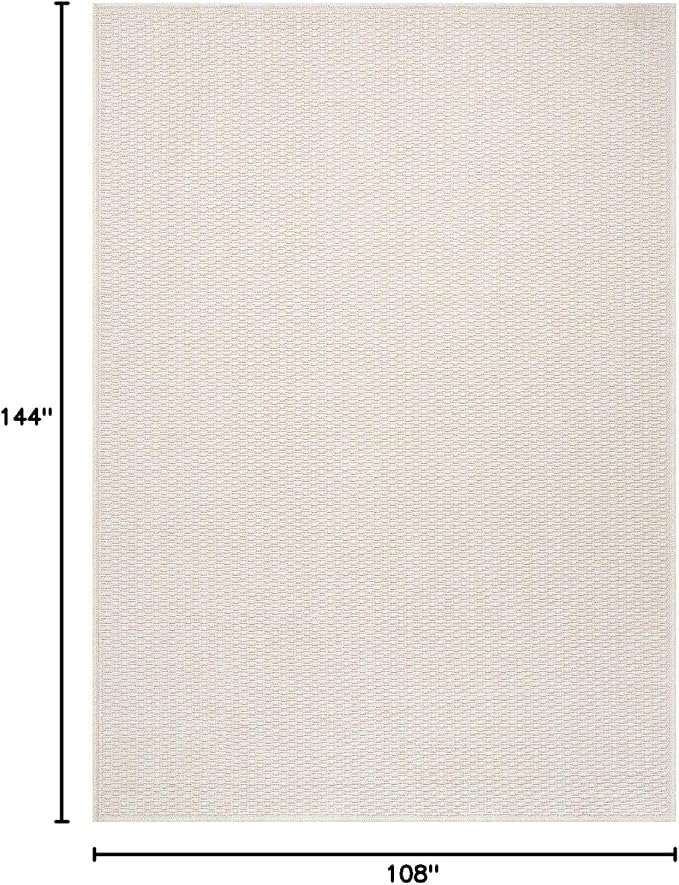 Easy Jute Rug 9x12 Indoor Outdoor Natural Rugs Solid Fiber Rug Woven Area Rug Boho Easy Clean Inside Carpet for Living Room Bedroom Dining Room Hallway or Outdoor Patio Porch (9 X 12 Bone)