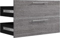 Bestar Orion 2 Drawer Set for 30W Tall Storage Shelf in White and Walnut Grey, Bedroom Organization