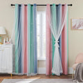 XiDi Pink Grey 84 inchs Long Curtains for Bedroom, Girls Room Wall Decoration Green Curtain, Nursery Curtains Room Darkening, Blackout Curtain 52 inches Wide 1 Panel