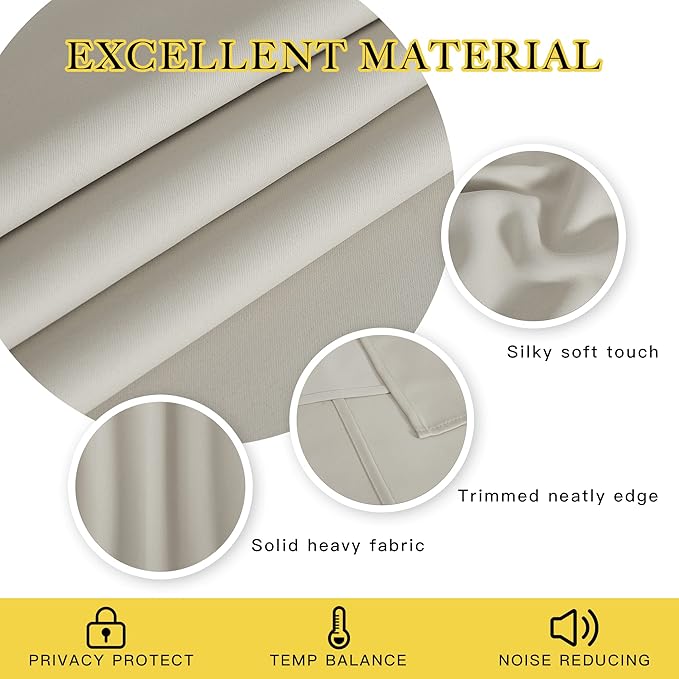 NICETOWN Sliding Door Curtains Extra Wide and Long, Thermal Insulated Large Curtain for Windows Energy Saving Patio Door Panel for Bedroom/Living Room (Natural, W100 x L120, 1 Panel)