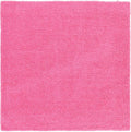 Unique Loom Solid Shag Collection Area Rug (8' Square, Taffy Pink)
