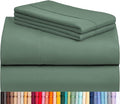 LuxClub 4 PC King Sheet Set, Deep Pockets Wrinkle Free Cooling Bed Sheets Hotel Bedding for Women, Men, Includes 1 Fitted Sheet, 1 Flat Sheet and 2 Pillowcases-Soft Tree Moss Green