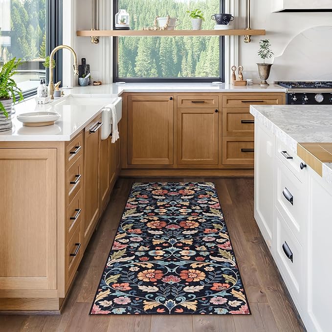 Gertmenian Indoor Boho Area Rug | Home Decor for Entryway, Bedroom, Living Room, Office, Kitchen | Non Slip, Soft, Printed Accent Rugs | Verner, Multi, 2x6 Runner, 24621