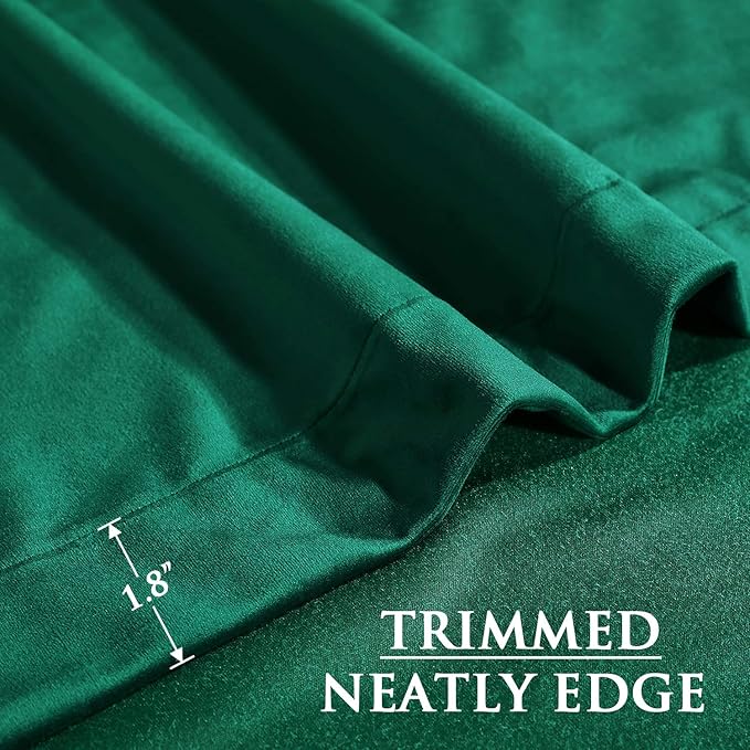 StangH Emerald Green Velvet Curtains 84 inches - Christmas Holiday Decor Plush Blackout Thermal Insulated Window Curtains Drapes for Living Room, W52 x L84, 2 Panels